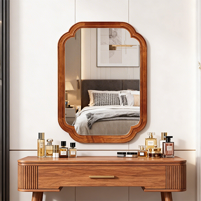 Walnut Irregular Wall Mirror - alternate view
