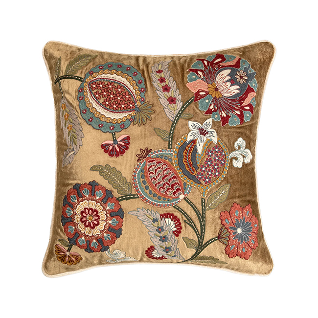 European Embroidered Square Cushion