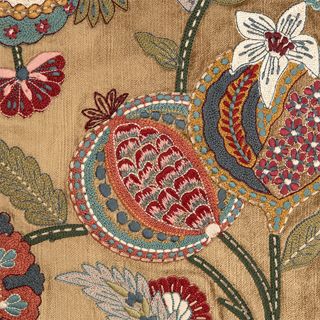 European Embroidered Square Cushion - alternate view