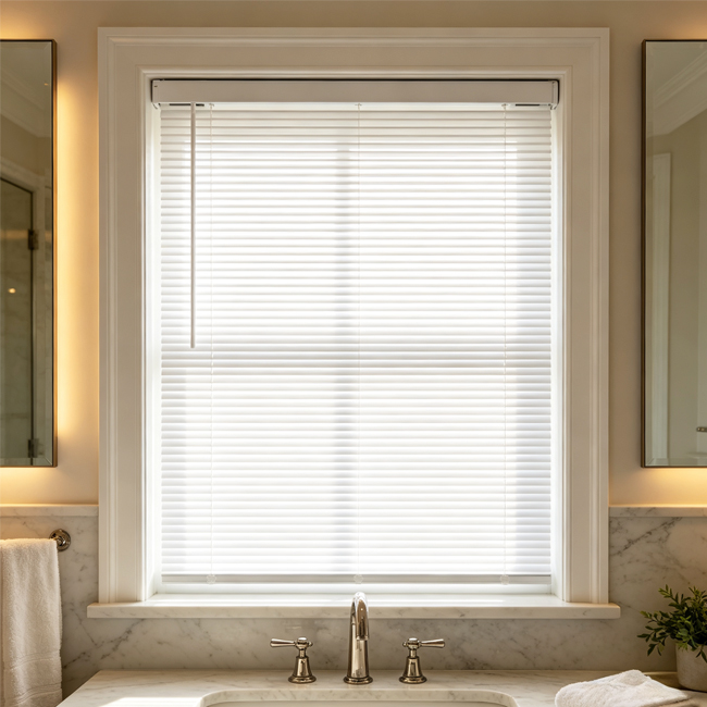 Cordless 1 Inch Vinyl Mini Blinds - alternate view