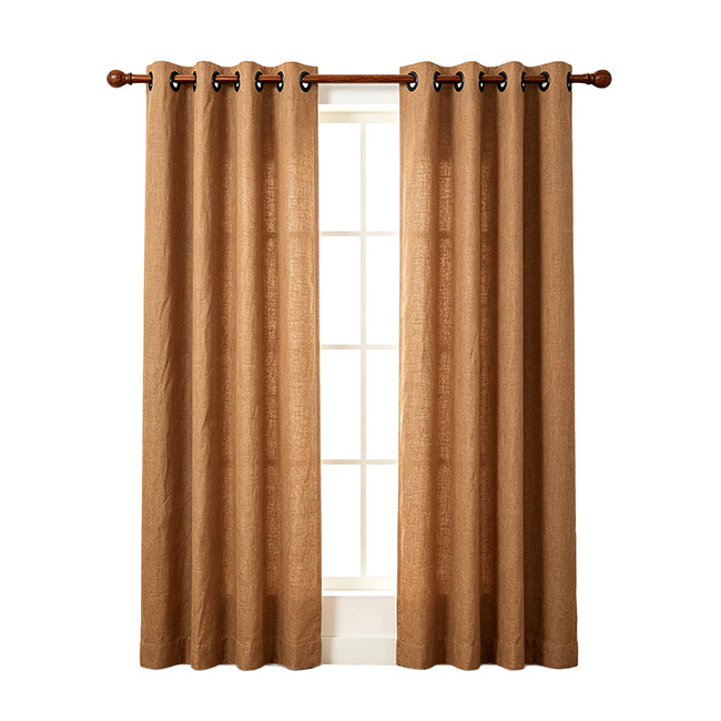 Linen Textured Room Darkening Curtains