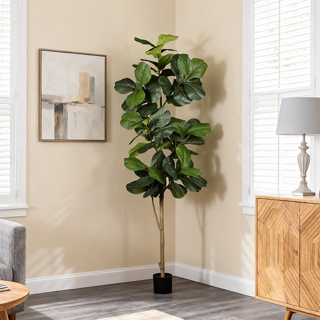 Tall Artificial Fiddle Leaf Tree - alternate view