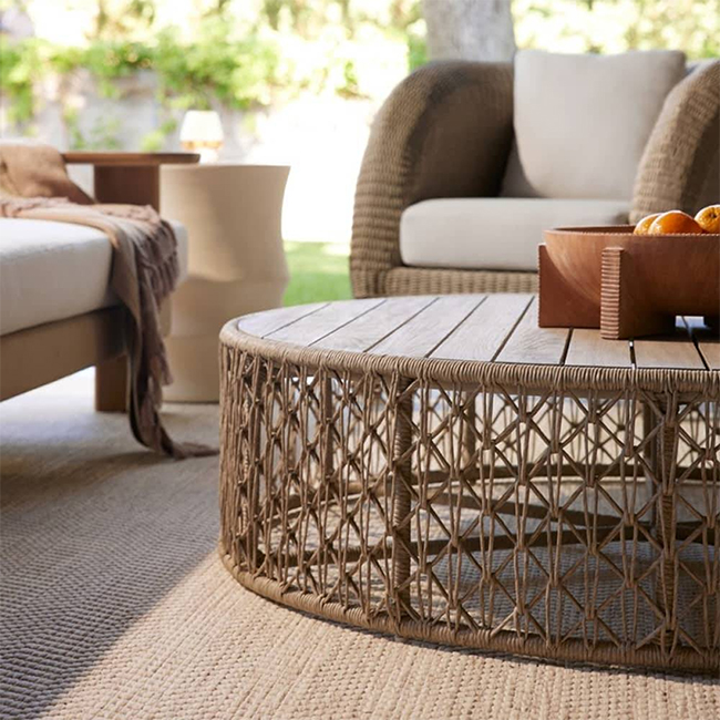 Round Outdoor Coffee Table - alternate view