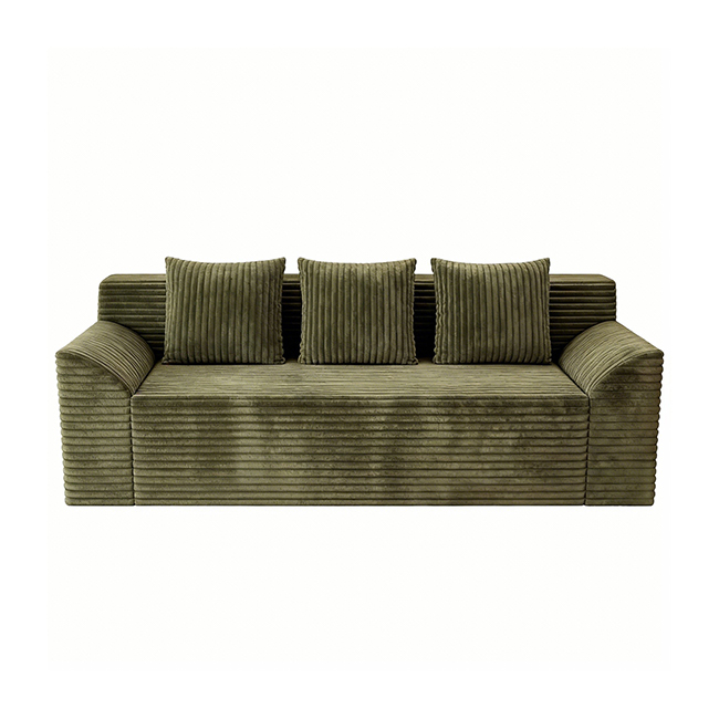 Green corduroy loveseat