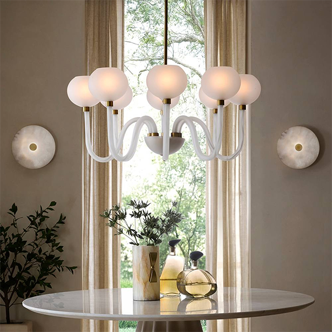 Modern Glass Bubble Chandelier - alternate view